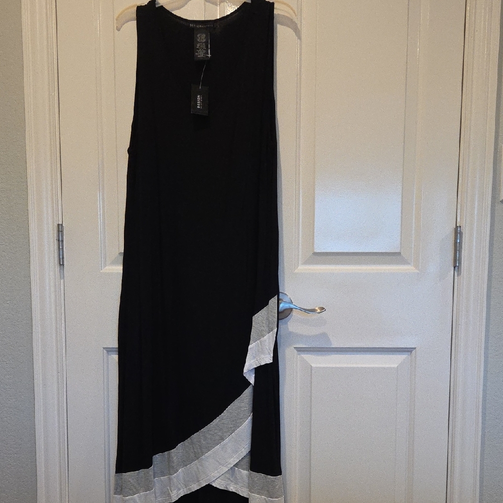 Design History Black Maxi Dress with Silver Trim